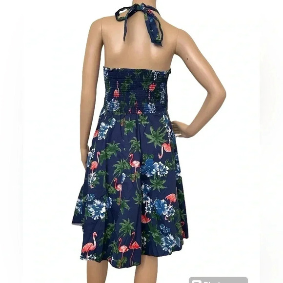 Sara Fit&Flare Tropical Vintage Floral Smocked Back Halter Dress Size 3X EUC!! - Picture 3 of 9